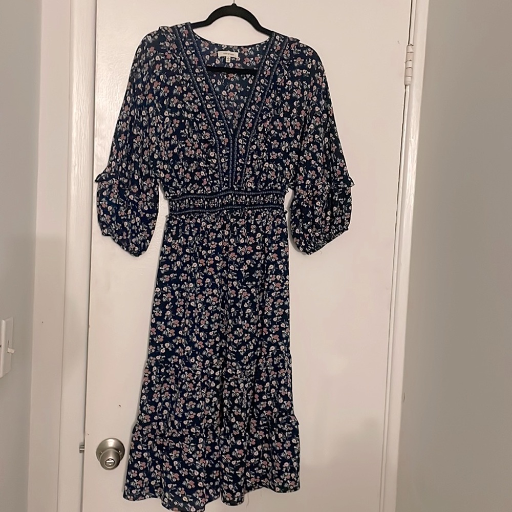 Navy Floral Dress